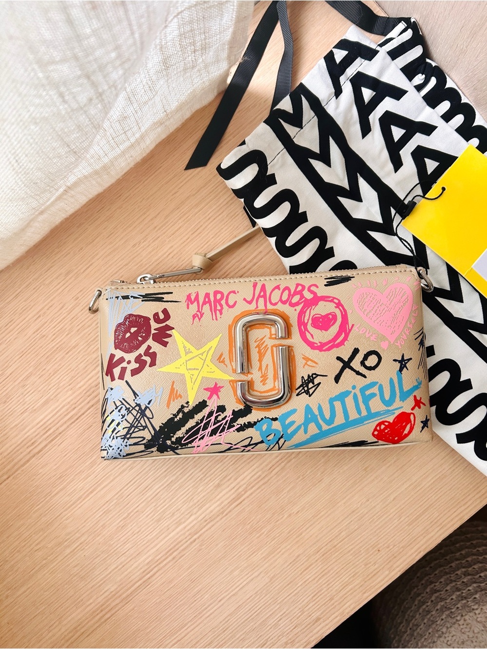 NWT💋Marc Jacobs The Punk Scribble Snapshot Convertible Shoulder Bag Chain Tattoo - Picture 8 of 8